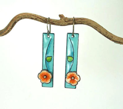 Flower Enamel Earrings