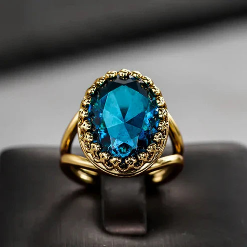Blue Sapphire Golden Ring