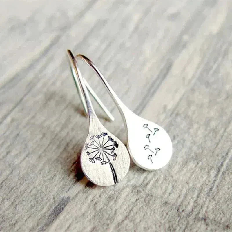 Silver Dandelion Earrings