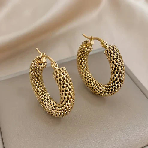Golden Scale Hoop Earrings
